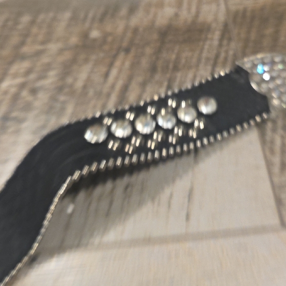 Black Rhinestone Studded Belt - Picture 9 of 10